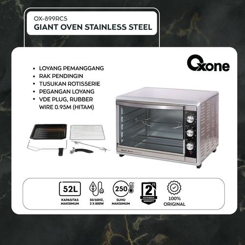 Oxone OX-899RCS Oven Listrik 52L Stainless Steel  Anti Karat - Silver