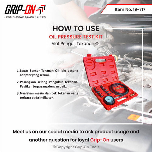 GRIP-ON OIL PRESSURE TEST KIT ALAT UKUR UJI TEKANAN OLI 19-717