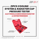 GRIP-ON 21-PC COOLING SYSTEM & RADIATOR CAP PRESSURE TESTER 21 PCS SET