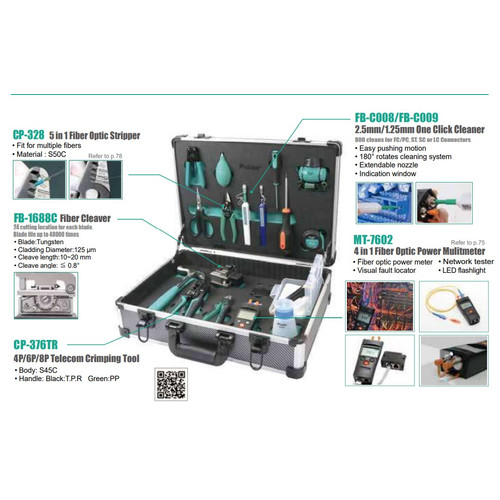 Proskit PK-9458 Professional Perlengkapan Fiber Optic FTTH Tool Kit