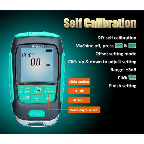 Proskit MT-7615 4 in 1 Multimeter Peralatan Fiber Optic Power Visualt