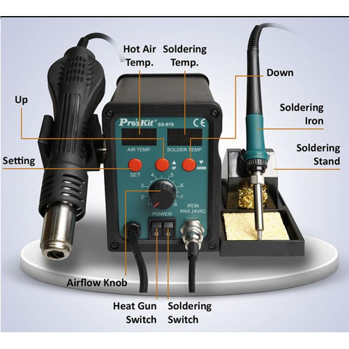 Proskit SS-979B 2 in 1 Blower Uap SMD dan Solder Station ORIGINAL