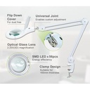 Kaca Pembesar + Lampu Jepit Meja PROSKIT MA-1209LI 2.25X MODEL ROBOT