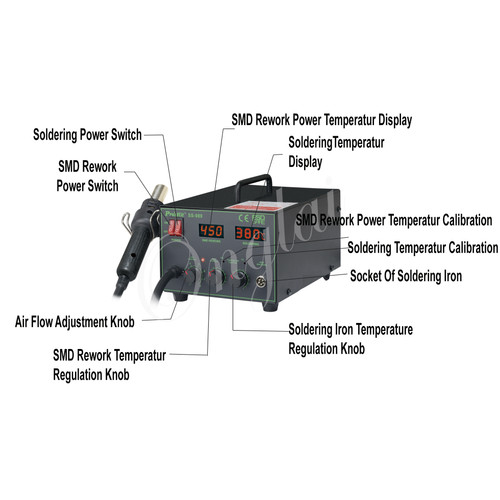 Proskit 2 in 1 Blower Uap SMD dan Solder Station PRO'SKIT SS-989B ORI