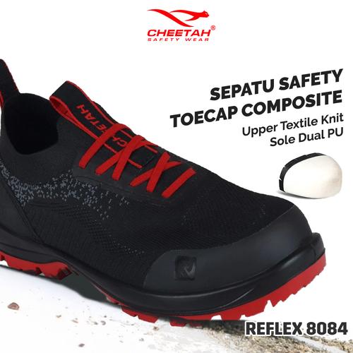 Sepatu Safety Cheetah Reflex 8084 Anti Selip dan Tahan Benturan untuk Kerja
