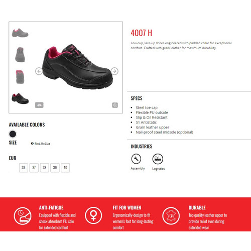Sepatu Safety Cheetah 4007H Original Lady Steel ToeCap Kerja Proyek Wanita
