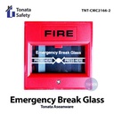 Red Emergency Break Glass Fire Alarm Tonata / Tombol Darurat Kebakaran