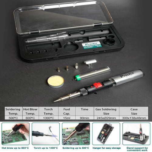 SOLDER Gas Torch 3 IN 1 PROSKIT GS-23K Soldering Iron Blower Gas Korek