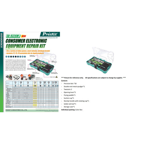 PROSKIT Obeng Set PRO'SKIT SD-9326M For Electronic Repair ORIGINAL