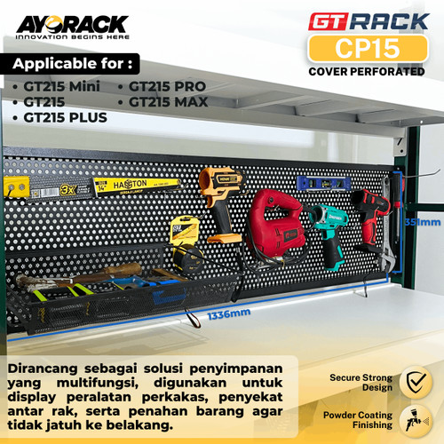 CP15 COVER PERFORATED GT RACK 150CM - DISPLAY PERALATAN SERBAGUNA PEMBATAS ANTAR RAK GUDANG - PAPAN GANTUNGAN PERKAKAS MEJA KERJA