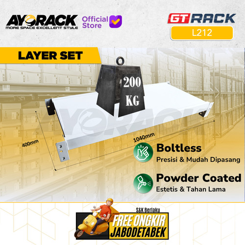 LAYER L212 GT RACK GT212 MINI PLUS PRO MAX - AMBALAN RAK GUDANG LEBAR 40CM PANJANG 1.2 M – EXTRA SHELF WAREHOUSE RACK