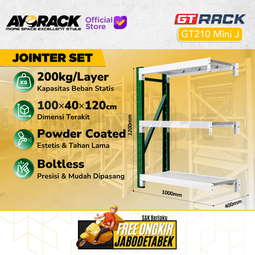 RAK GUDANG BESI GT RACK GT210 MINI – WAREHOUSE RACK 200KG TINGGI 3 SUSUN 1.2 METER LEBAR 40CM PANJANG 1M - STARTER
