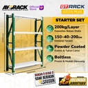 RAK GUDANG BESI GT RACK GT215 PLUS 2 METER 4 SUSUN LEBAR 40CM P 1.5 M - STARTER