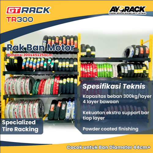 RAK BAN MOTOR MATIC / SPORT / NAKED - TIRE RACK TR300 TINGGI 2.5 METER - STARTER