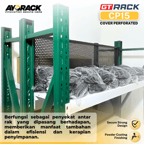CP15 COVER PERFORATED GT RACK 150CM - DISPLAY PERALATAN SERBAGUNA PEMBATAS ANTAR RAK GUDANG - PAPAN GANTUNGAN PERKAKAS MEJA KERJA