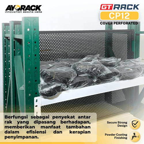 CP12 COVER PERFORATED GT RACK 120CM - DISPLAY PERALATAN SERBAGUNA PEMBATAS ANTAR RAK GUDANG - PAPAN GANTUNGAN PERKAKAS MEJA KERJA