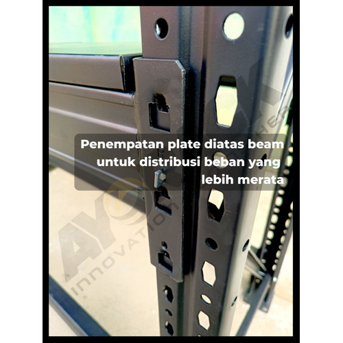 RAK GUDANG BESI 4 SUSUN AYORACK AH10-2025S 2.5 METER HEAVY DUTY 1 TON STARTER RACK