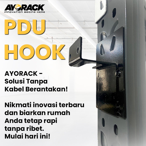 AYORACK PDU HOOK - TEMPAT PENGAIT RACK COLOKAN LISTRIK RAK GUDANG SLOT STOP KONTAK LISTRIK