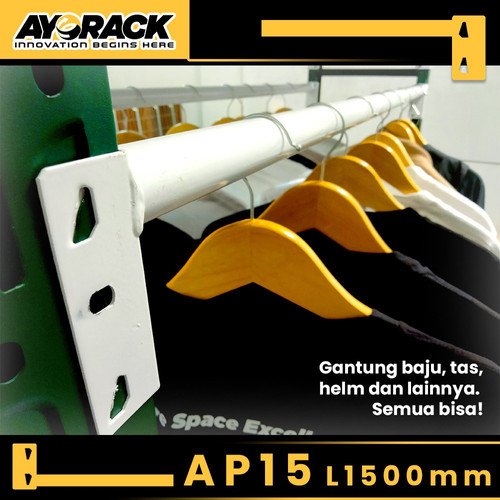 ACC AYORACK POLE AP15 - BEAM BULAT GANTUNGAN RAK GUDANG TIANG RACK HORIZONTAL 1.5 METER MULTIFUNGSI 100KG AKSESORIS RACK