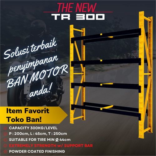 TIRE RACK TR300 - RAK DISPLAY TIRE SUSUN BAN MOTOR TINGGI 2.5 METER - STARTER