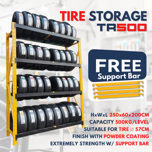 TIRE RACK TR500 - RAK DISPLAY TYRE SUSUN BAN MOBIL TRUK BUS 2.5 METER - STARTER