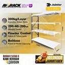RAK GUDANG 4 SUSUN 2 METER AYORACK AL3-2020J LIGHT DUTY 300KG JOINTER