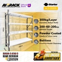 RAK GUDANG BESI 4 TINGKAT 2 METER AYORACK AL3-2020S LIGHT DUTY 300KG - STARTER