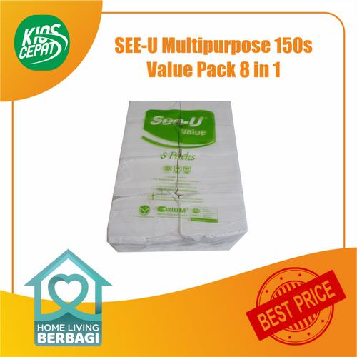 Tissue SEE-U Multipurpose 150s Value Pack 8 in 1