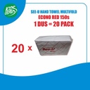 Tissue HAND TOWEL Multifold ECONO RED 150s 1 DUS isi 20 Pack
