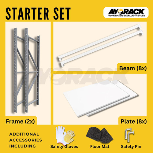 RAK GUDANG BESI 4 TINGKAT 2 METER AYORACK AL3-2020S LIGHT DUTY 300KG - STARTER
