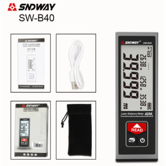 SNDWAY Meteran Laser Digital Mini Range Finder Laser Merah Indoor SW-B - 40 Meter