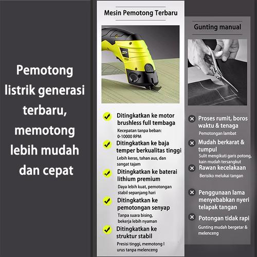 Gunting Listrik Kain Gunting Listrik Isi Ulang USB Portabel Alat Pemotong Multifungsi DIY Multifungsi Untuk Karton Kain Kulit - hijau
