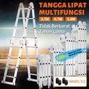 Tangga Lipat 5.8 Meter Paduan Aluminium Teleskopik Tangga Teleskopik Multifungsi - 3.7M+wheel