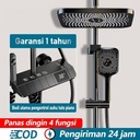 set mandi tampilan digital 4-in-1 baru/set mandi dengan keran air panas dingin - hitam+LED