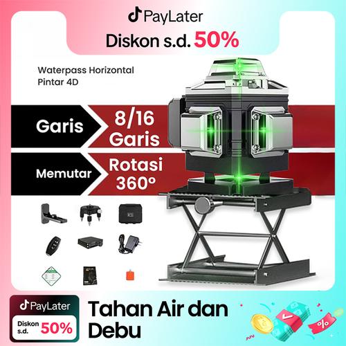4d 8/16 line digital meteranLaser level leveling  laser level bangunan waterpasslaser keramik laser level leveling multifungsi Level Tingka waterpas laser Level 4 in 1 Alat laser Tukang laser Bangunan canggih - 8 lines 2bat+10pc