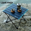 Luar Ruangan Portabel Aluminium Alloy Tenda Meja Lipat Sederhana Meja Campin - hitam（68cm）
