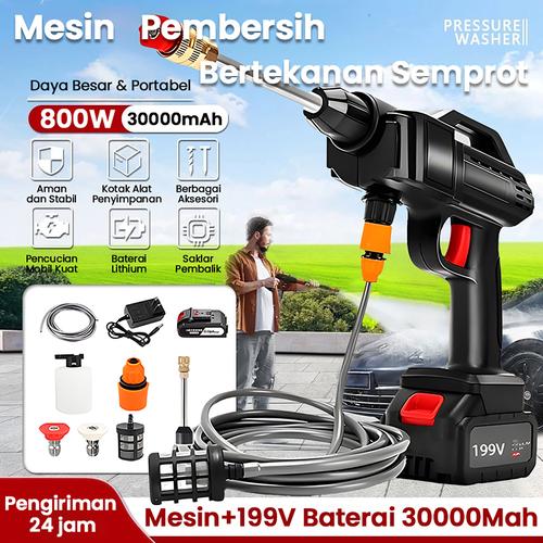 Superjet 48VF Jet Cleaner Cuci Motor Portable Jet Alat Cuci Motor Cuci Mobil Baterai Alat Cuci Mobil Alat Air Tekanan Tinggi Alat Portable Nirkabel Untuk Nyuci Mesin Cuci Lithium - ️197V+1 battery-VD