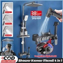 Set Shower dengan Bidet Sprayer - Shower Kamar Mandi Panas Dingin dan Praktis / Pancuran Shower dan semprotan air bertekanan tinggi - hitam + suhu konstan