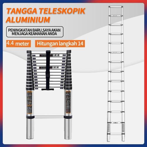 Tangga 4.4 M Lipat Alumunium/Tangga Lipat Aluminium 4.4M/Teleskopik Single Telescopic Ladder4.4M /Double Telescopic Ladder4.4M - Gaya A - 3.2M