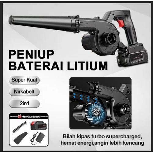 21V Blower Mesin Blower Tangan Baterai Cordless/Mesin Blower Tangan Baterai Cordless Blower TOOLS 21V - Black+2Bateri+2in1