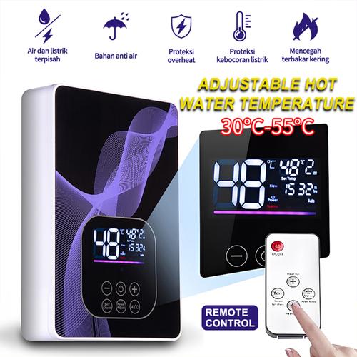 Pemanas air listrik instan yang dipasang di dinding/Water heater Suhu Konstan/pemanas air listrik Kamar Mandi / Instan water heater - B - PutihTipe