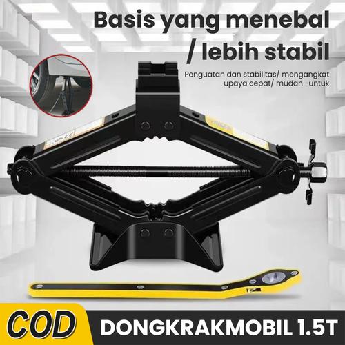 Dongkrak mobil 1 ton / Dongkrak hitam tipe soket / Dongkrak manual tipe soket / Dongkrak mobil portabel multifungsi - 1TGunting Jack