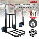 Troli Lipat Hand Truck  180Kg Barang LipatDorongan Barang Serbaguna Galon Troly Lipat Serbaguna Trolley Besi - 80KG roda PU