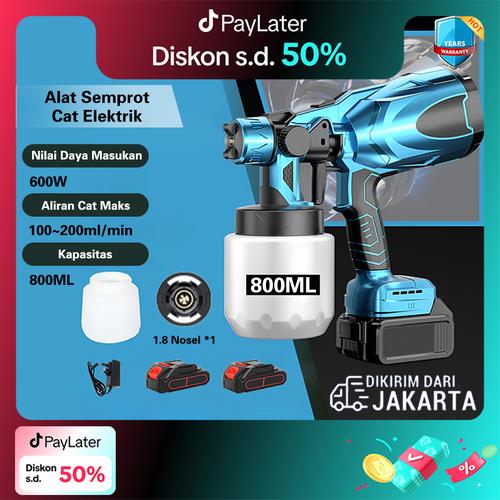 600W Mesin Semprot Cat Elektrik Nirkabel Berkekuatan /Mesin Semprot Cat/ Kompresor Semprot Cat/Alat Semprot Cat/Semprot Cat Tanpa Kabel - 600W-Baterai*1