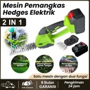 Pisau potong Rumput Pangkas Pagar Hedge Trimmer 2 IN 1 Baterai  Alat Potong Rumput  Garden Shear Set Tanaman Gunting  Pangkas Pagar Pemangkas Rumput - hijau(1xBaterai）