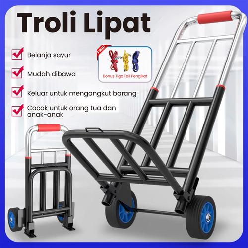 Troli Lipat 100 kg / 120 kg / 180 kg  Trolley Lipat Serbaguna/ Trolley /Barang Serbaguna Luggage Carrier/ Troli Barang Lipat Dorongan - 80KG roda PU