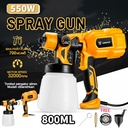 Alat Cat Semprot Listrik 550W dengan Kapasitas Kontainer 800mL - Plastik, Biru - Merah 550W