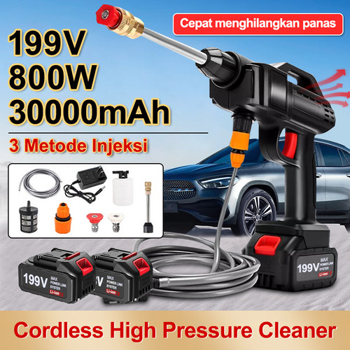 cuci & mobil Jet Cleaner Baterai/Cuci Mobil Tanpa Kabel Alat - 197V+1batteryVD