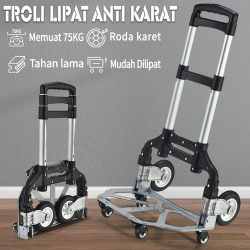 Anti Karat Trolley Multifunction Folded Trolley Alat Pengangkut - 6 RODA