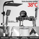 Shower Kamar Mandi 4 Dalam 1 Set Dengan Sprayer  Faucet Sprayer / digital suhu konstan Set / Set Kamar Mandi Besi Tahan Karat Hitam - suhu konstan